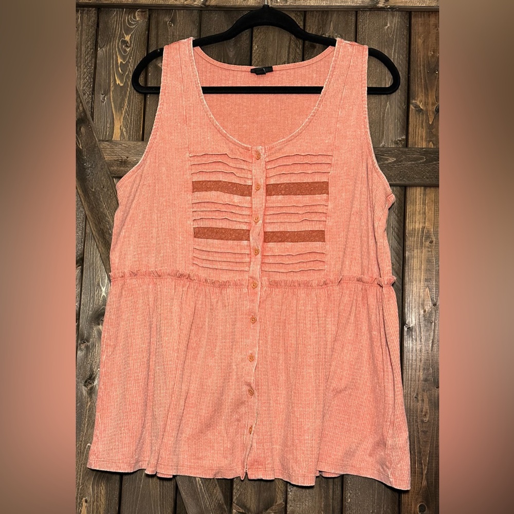 Torrid Scoop Neck Button Down Babydoll Tank Top